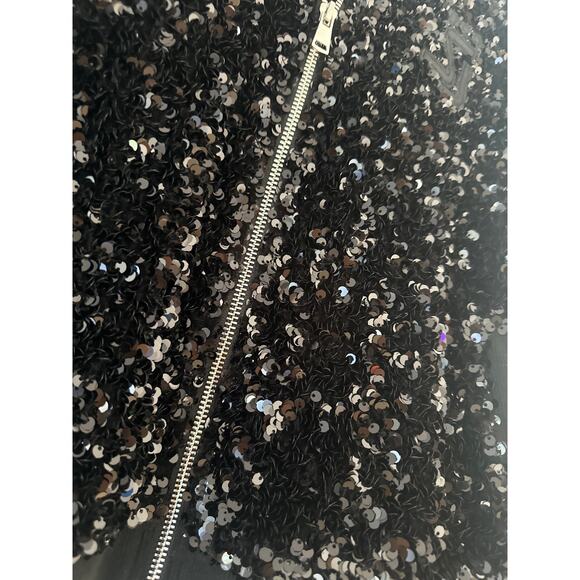 Shane Justin sequin jacket Inside lining Fitted Varsity style New years holiday - Picture 2 of 5